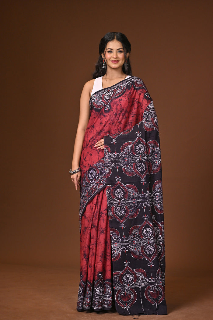 Hand Batik Cotton Saree