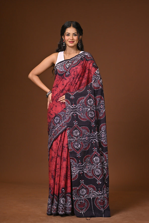 Hand Batik Cotton Saree