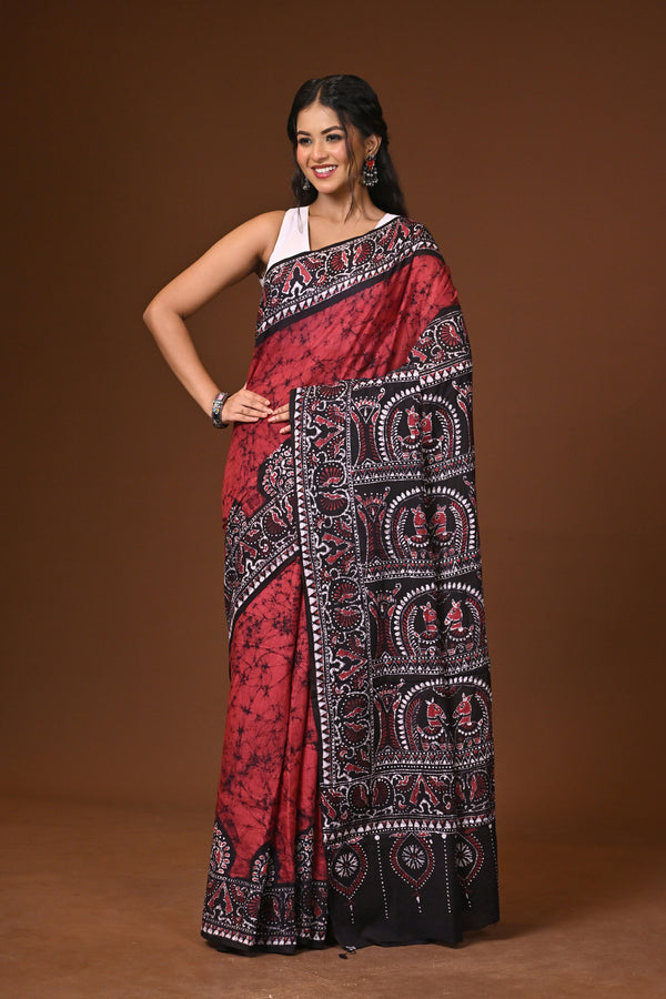 Hand Batik Cotton Saree