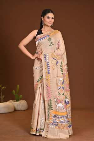 GACHI SILK HANDCRAFTED KANTHA SAREE