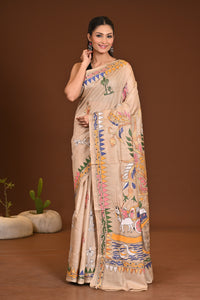 GACHI SILK HANDCRAFTED KANTHA SAREE