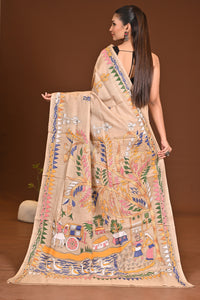GACHI SILK HANDCRAFTED KANTHA SAREE
