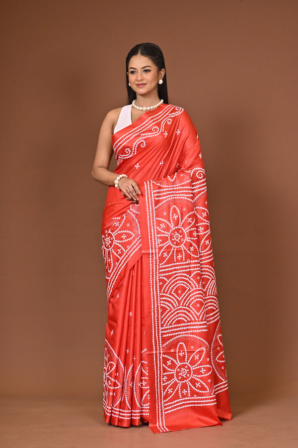 Blended Silk Kantha Stitch Saree