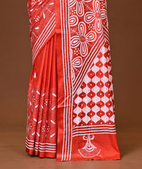 ব্লেন্ডেড সিল্ক কাঁথা স্টিচ শাড়ি লাল