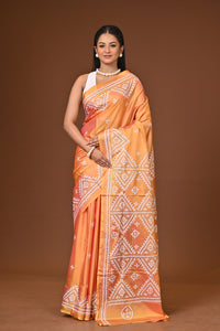 Blended Silk Kantha Stitch Saree Mustard Yellow