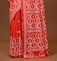 ব্লেন্ডেড সিল্ক কাঁথা স্টিচ শাড়ি লাল