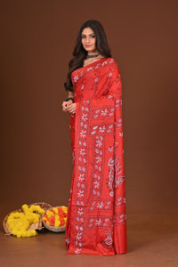 AGUNREKHA BLENDED SILK KANTHA SAREE