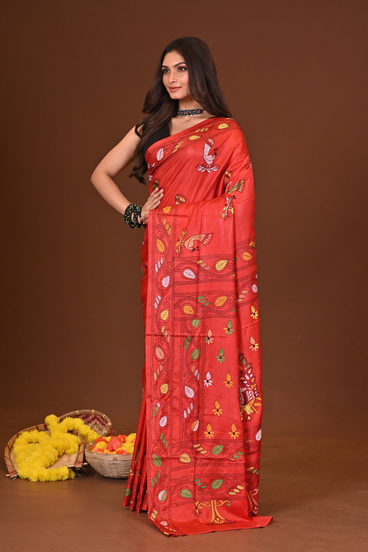 ASHAPURI BLENDED SILK KANTHA SAREE