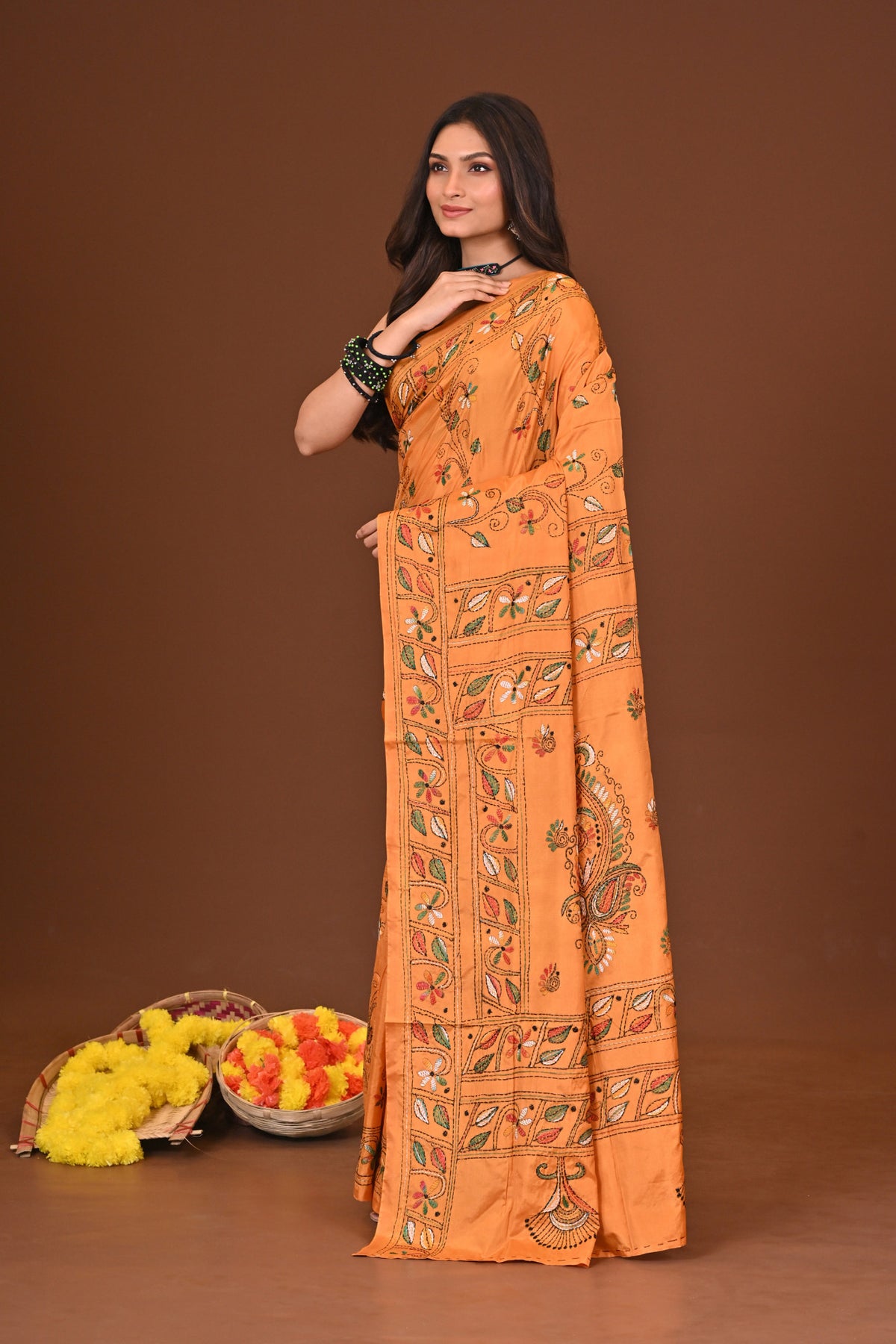 AMRAPALI BLENDED SILK KANTHA SAREE