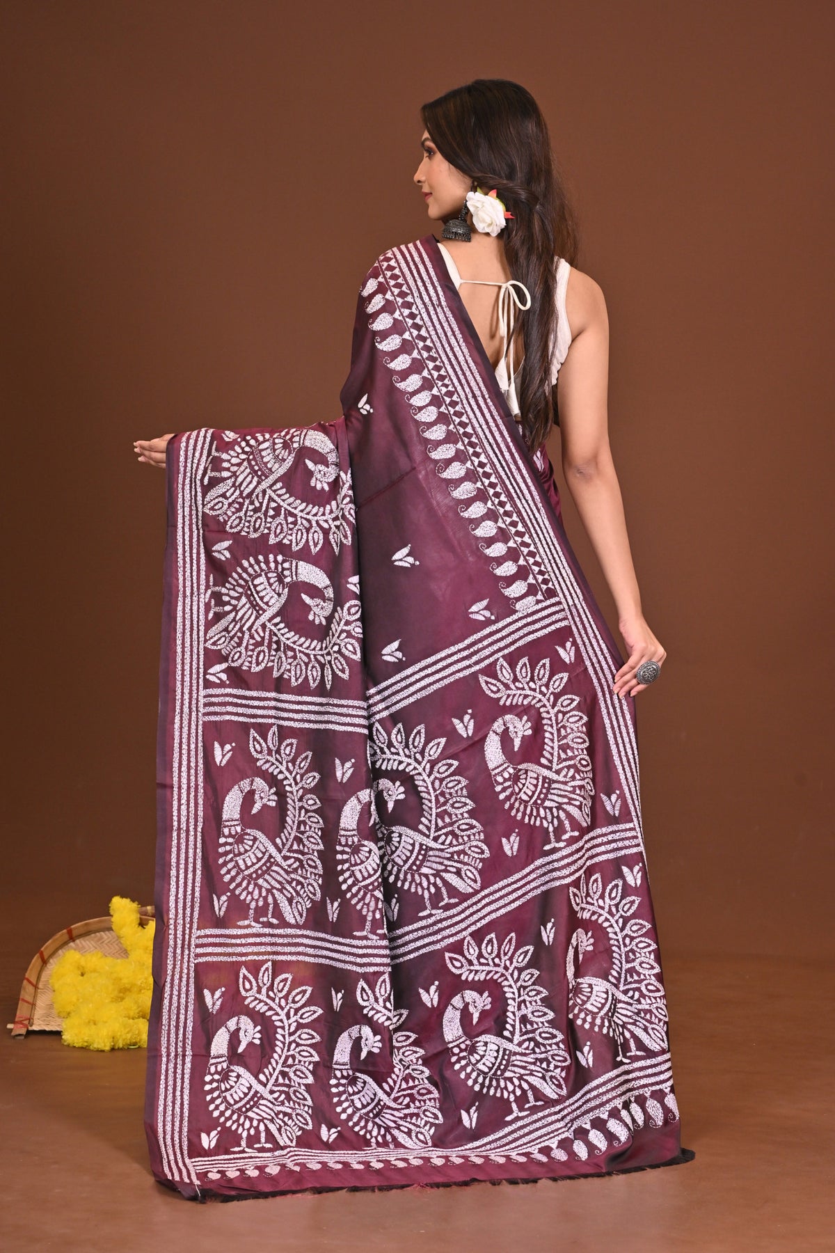 AMRITAAMBAR BLENDED SILK KANTHA SAREE