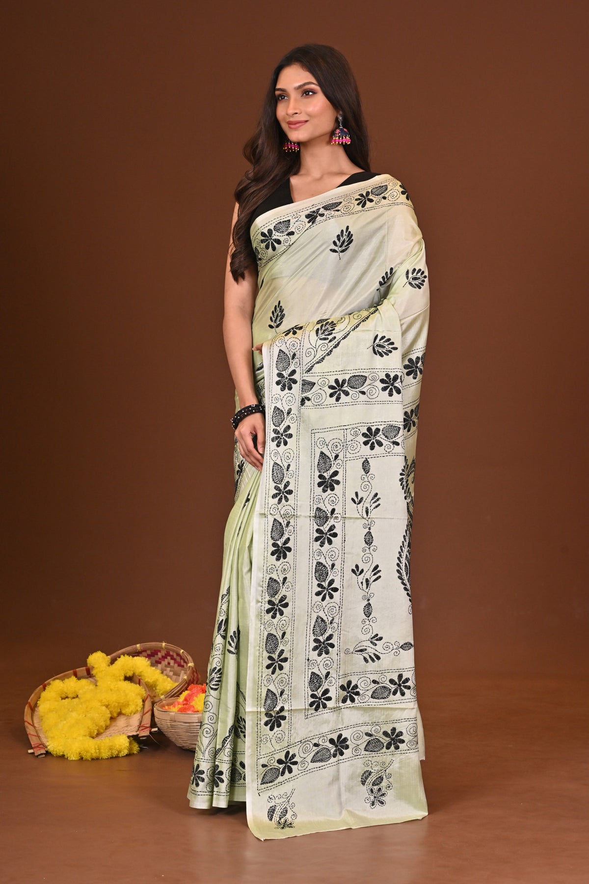 ANKURIKA BLENDED SILK KANTHA SAREE
