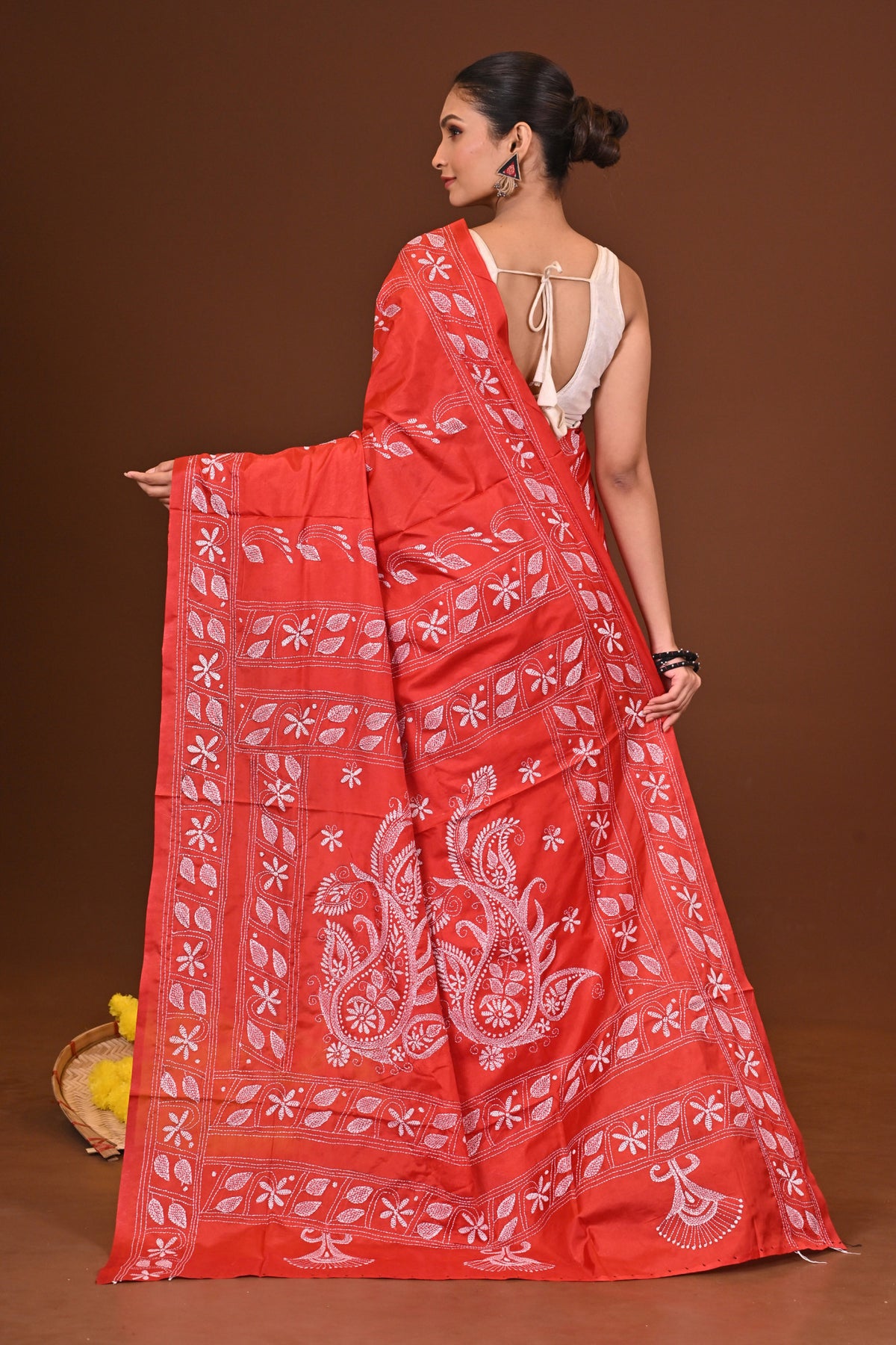 ANURAGINI BLENDED SILK KANTHA SAREE