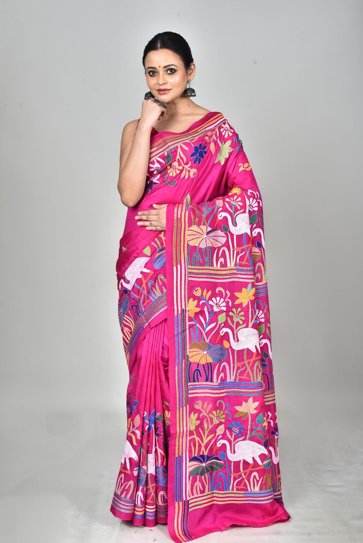 BANGALORE SILK  KANTHA SAREE