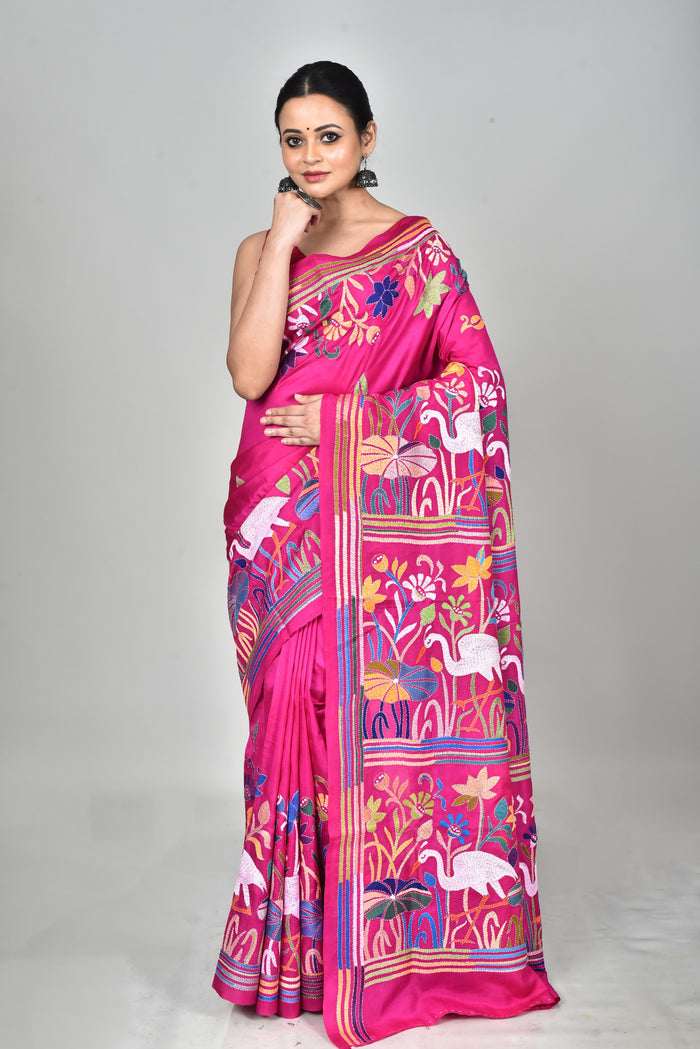 BANGALORE SILK  KANTHA SAREE