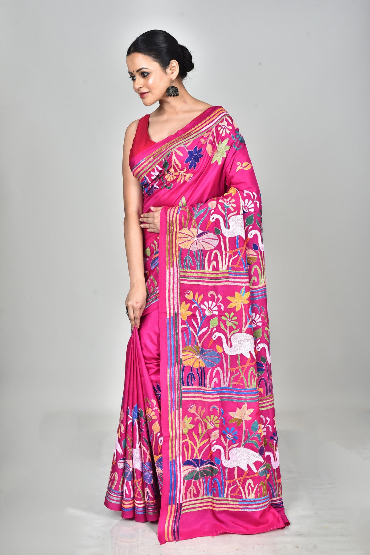 BANGALORE SILK  KANTHA SAREE