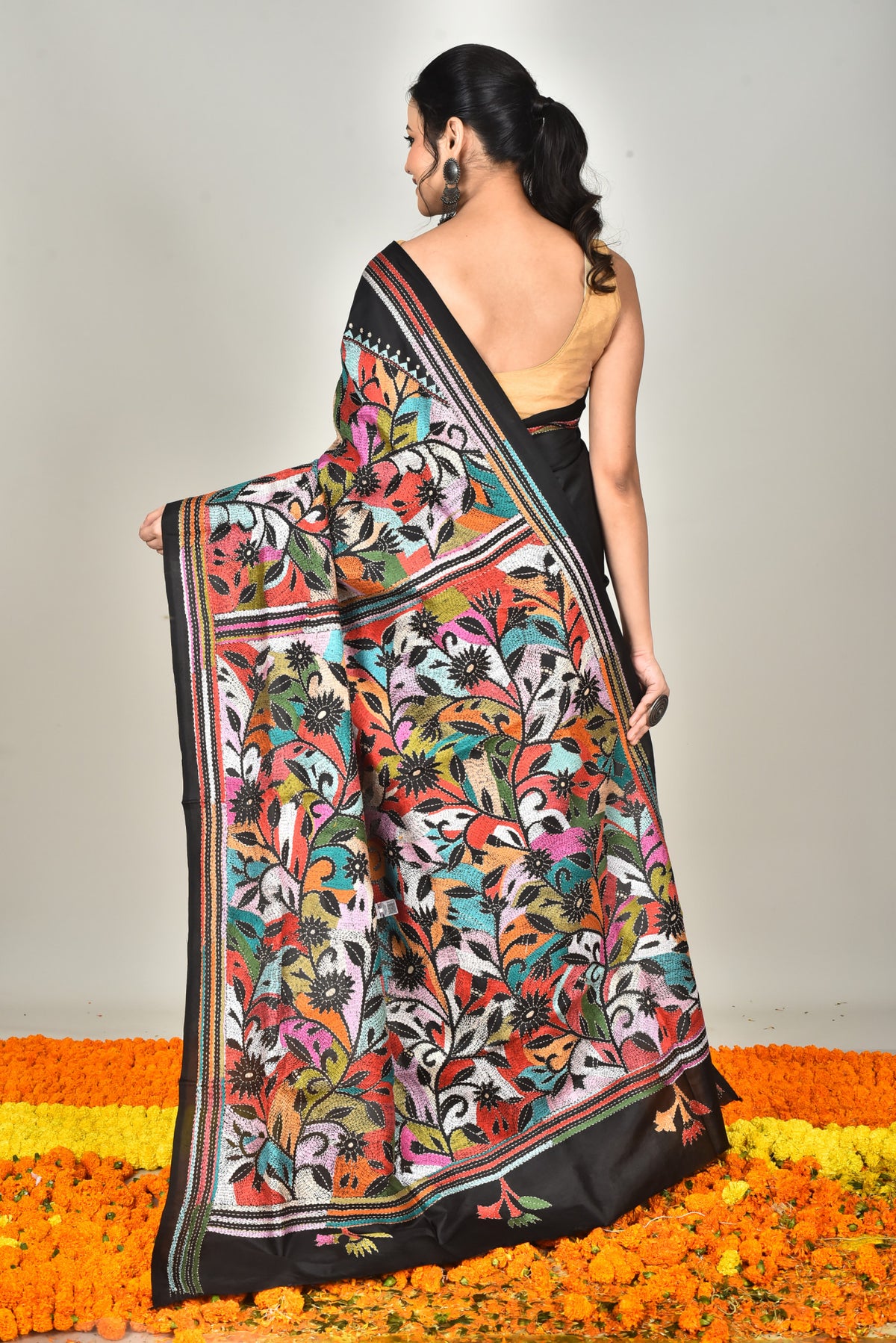 BANGALORE SILK  KANTHA SAREE