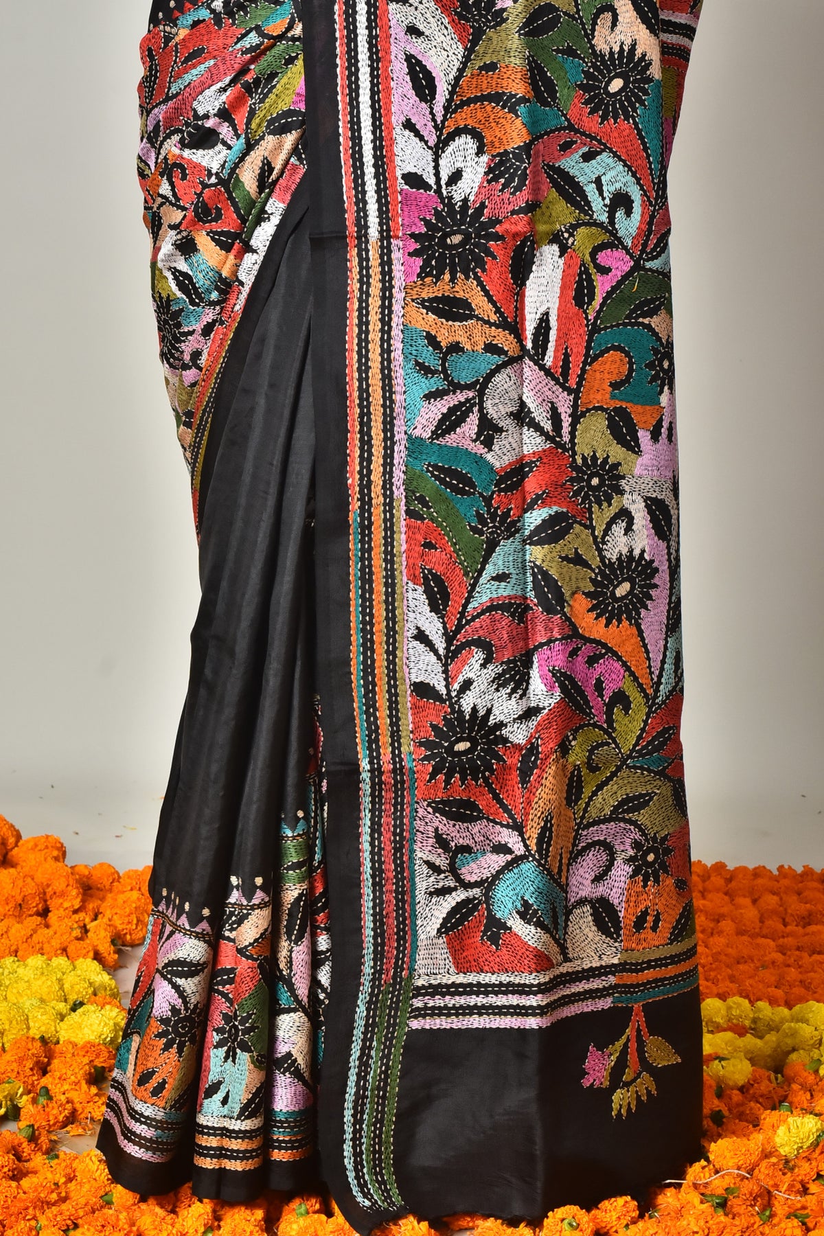 BANGALORE SILK  KANTHA SAREE