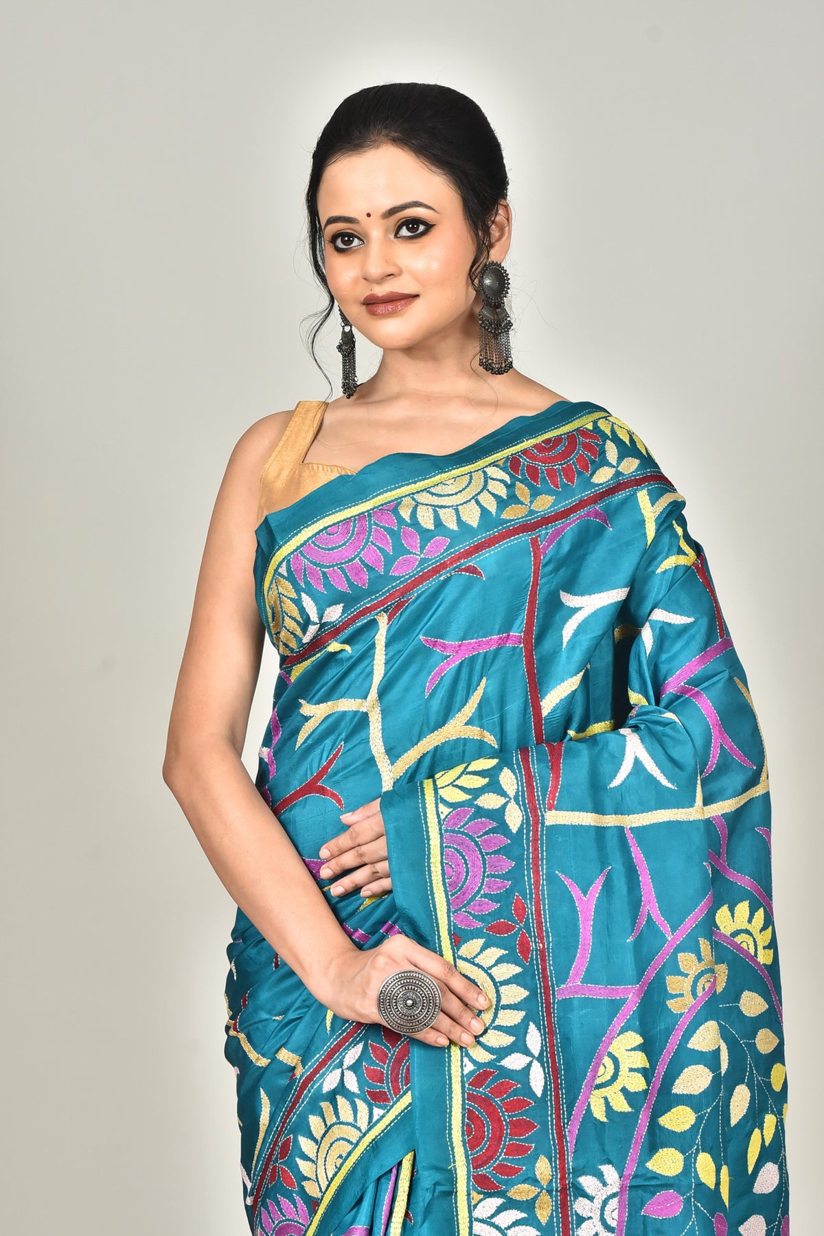 BANGALORE SILK  KANTHA SAREE