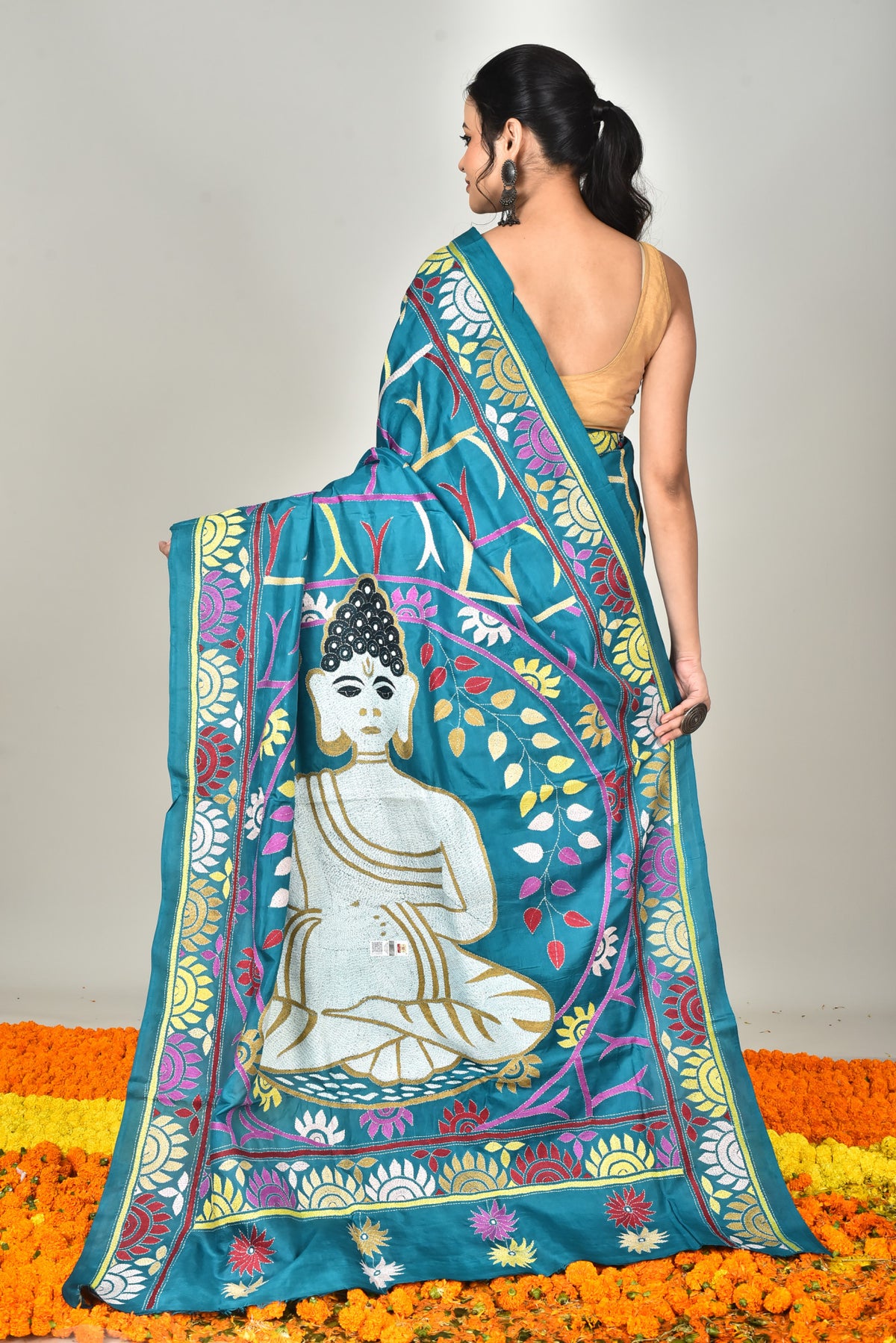 BANGALORE SILK  KANTHA SAREE