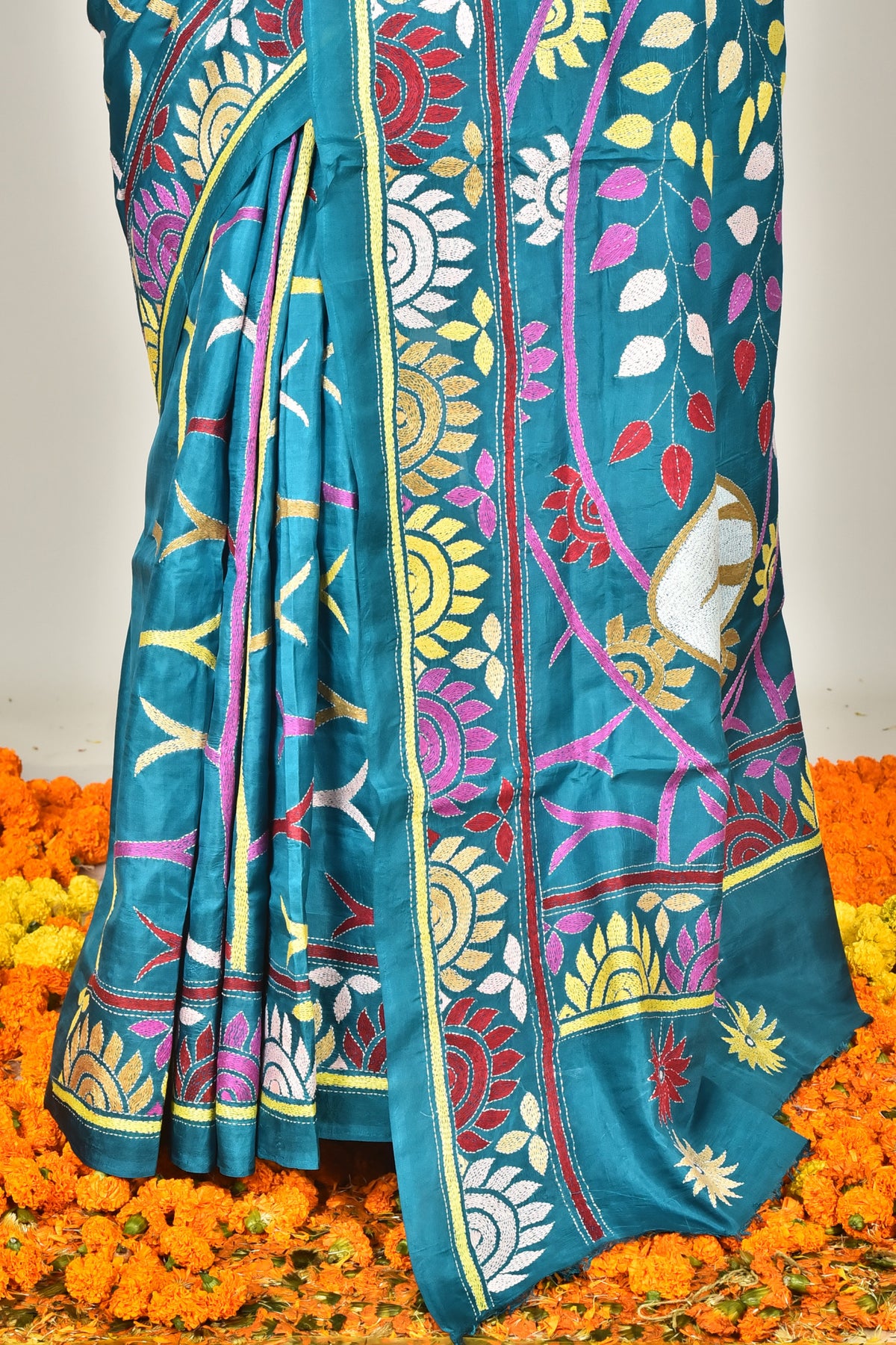 BANGALORE SILK  KANTHA SAREE