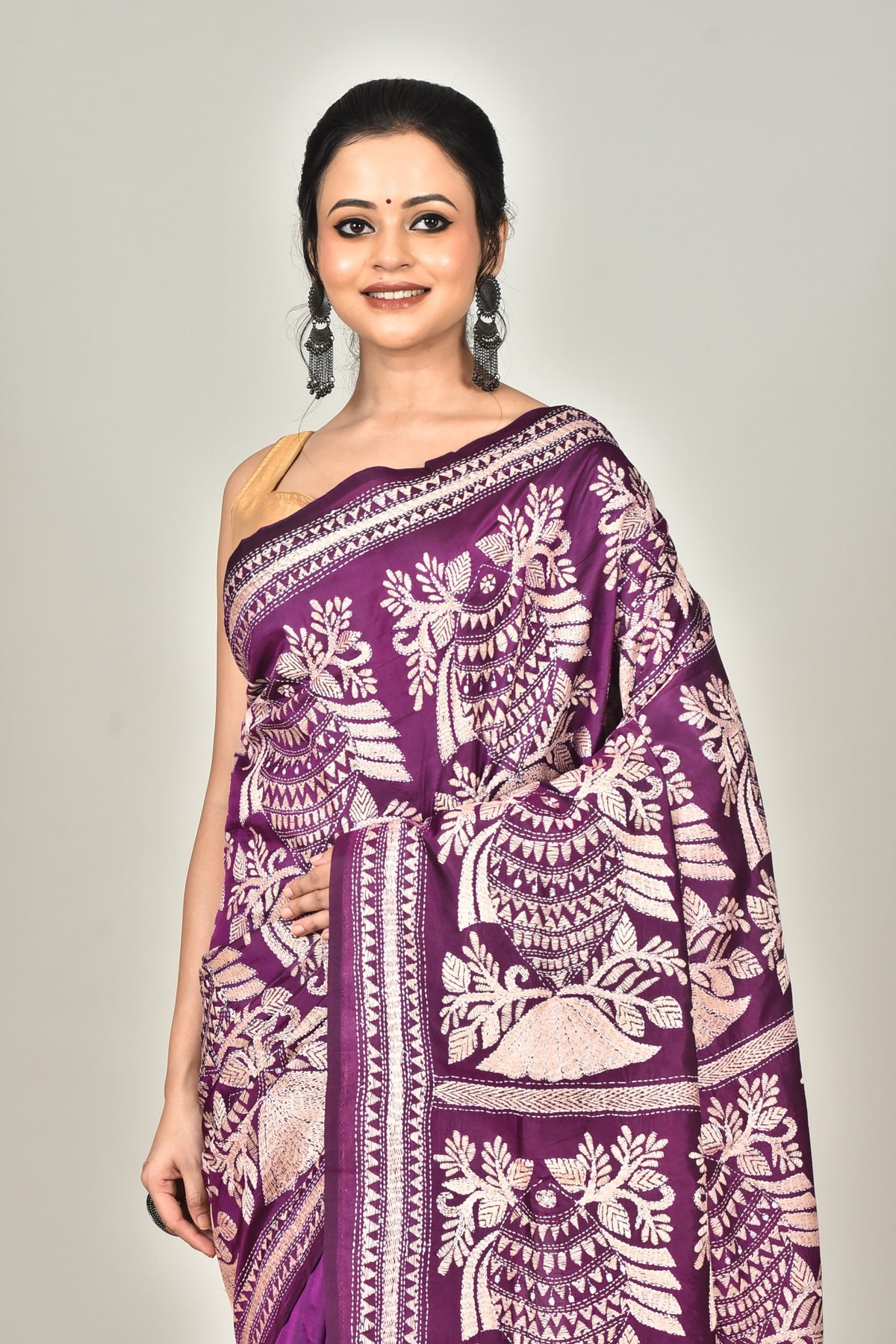 BANGALORE SILK  KANTHA SAREE