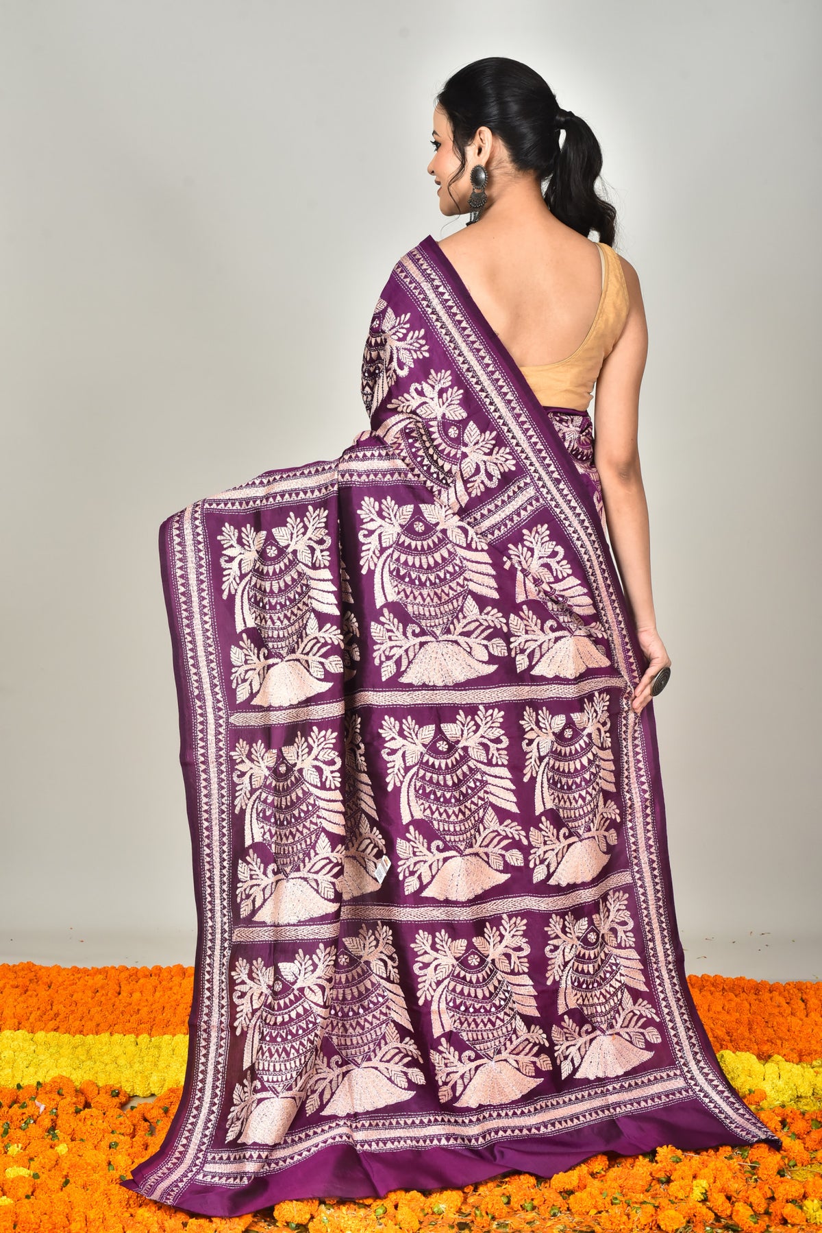 BANGALORE SILK  KANTHA SAREE
