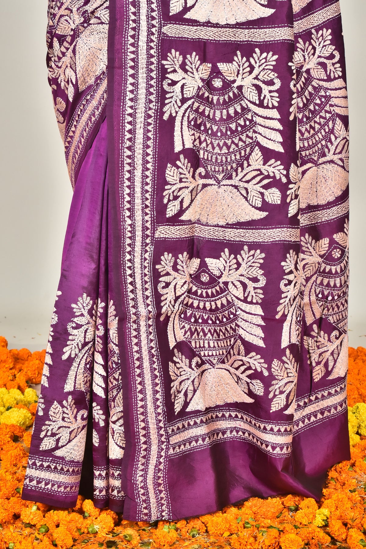 BANGALORE SILK  KANTHA SAREE