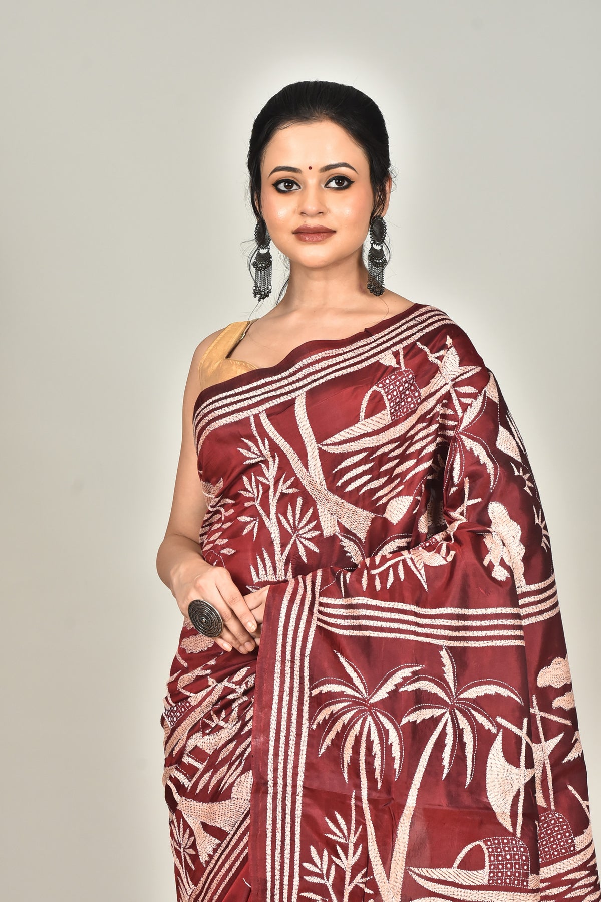 BANGALORE SILK  KANTHA SAREE