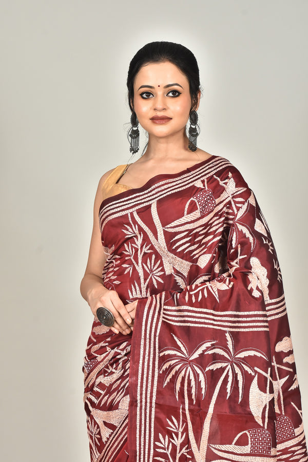 BANGALORE SILK  KANTHA SAREE