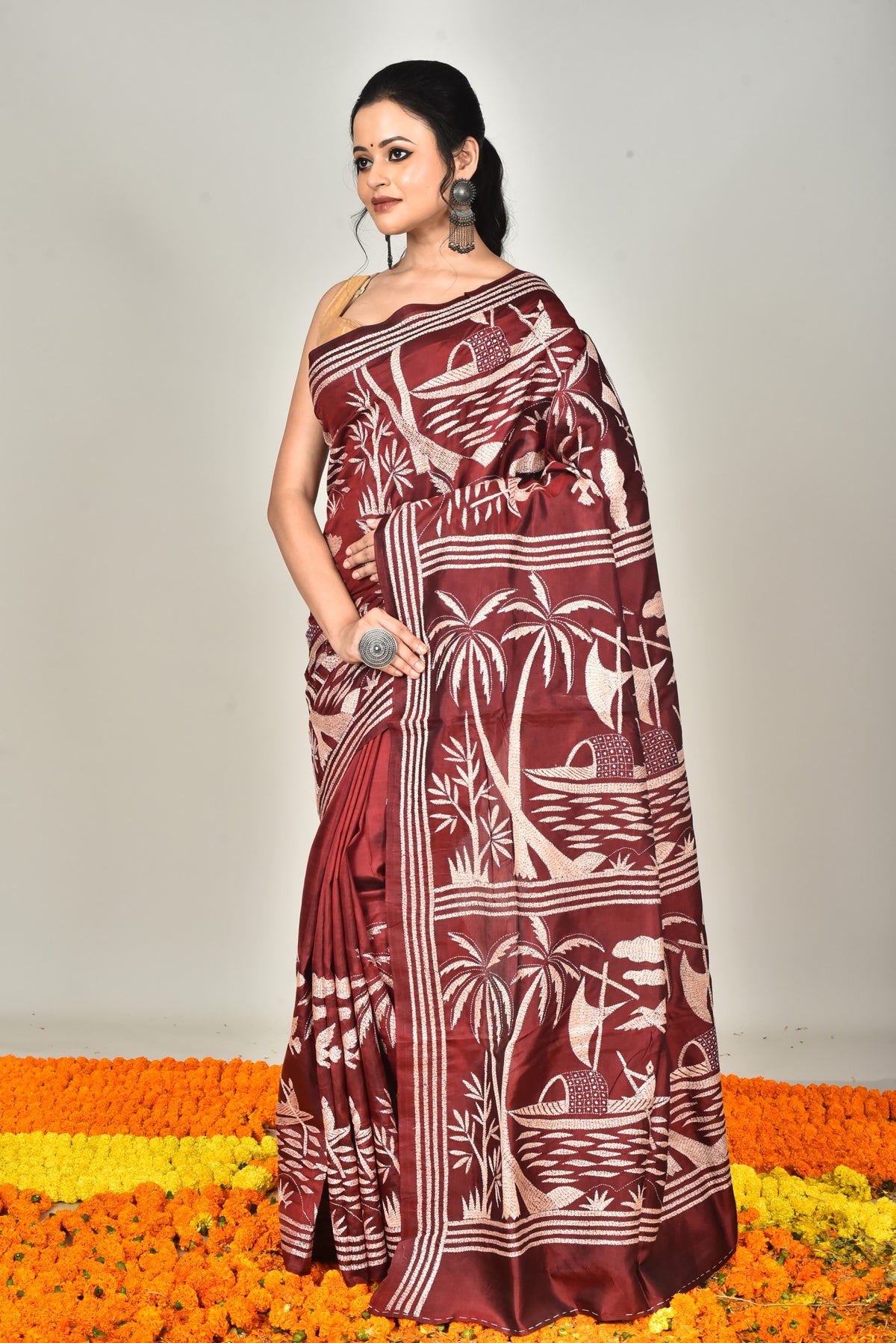 BANGALORE SILK  KANTHA SAREE