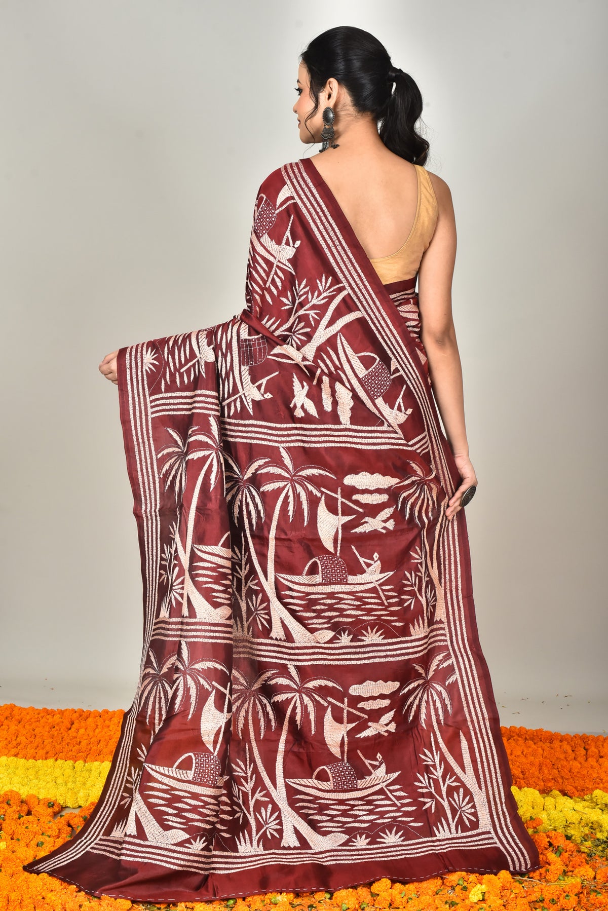 BANGALORE SILK  KANTHA SAREE