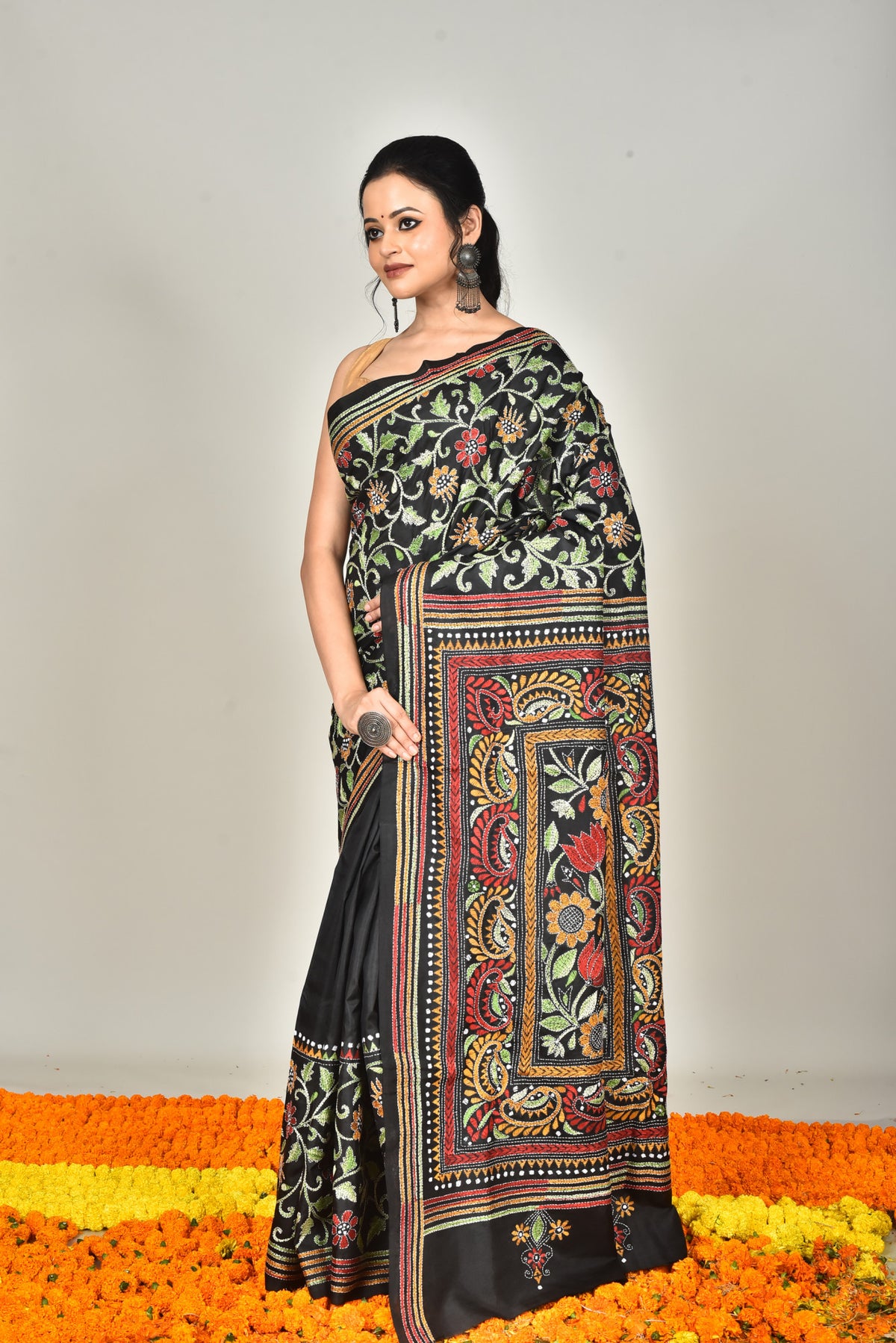 BANGALORE SILK  KANTHA SAREE