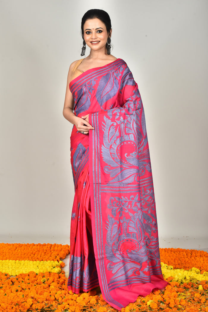 BANGALORE SILK  KANTHA SAREE