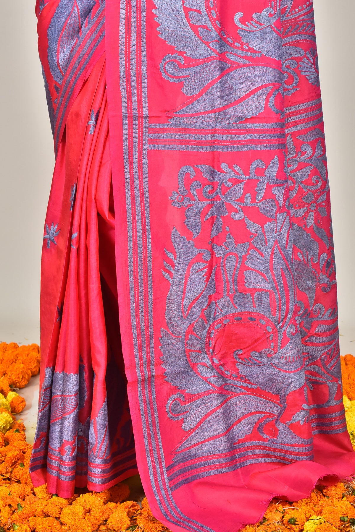 BANGALORE SILK  KANTHA SAREE