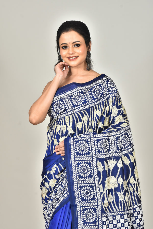 BANGALORE SILK  KANTHA SAREE