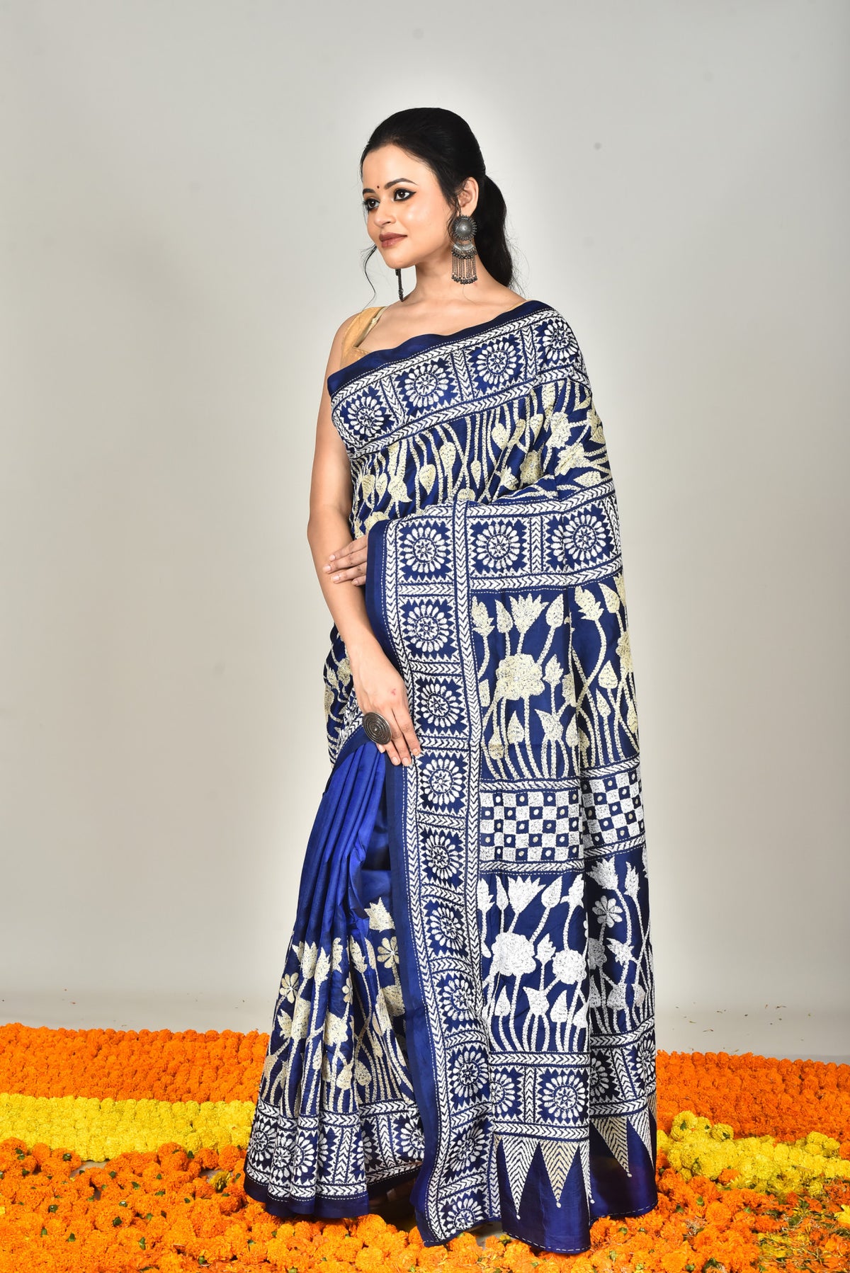 BANGALORE SILK  KANTHA SAREE