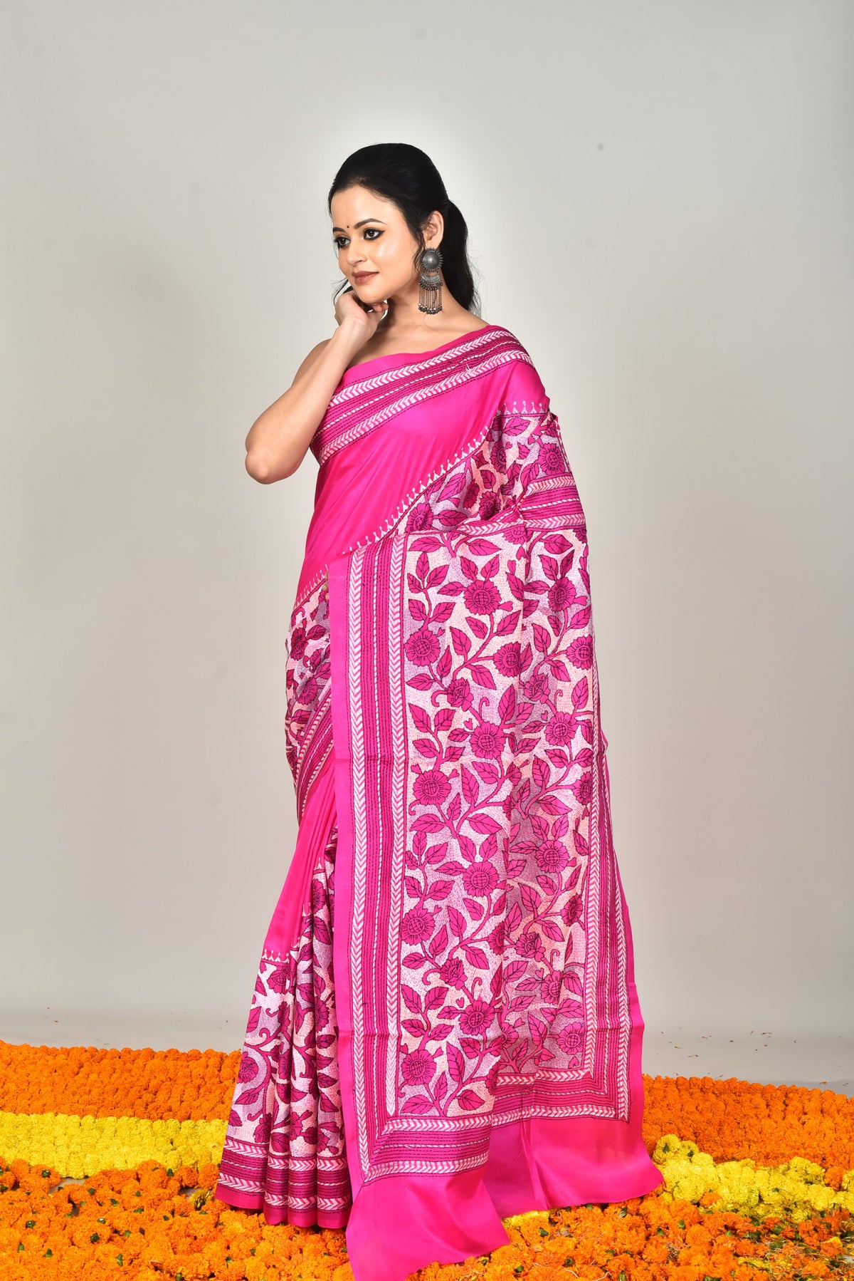 BANGALORE SILK  KANTHA SAREE