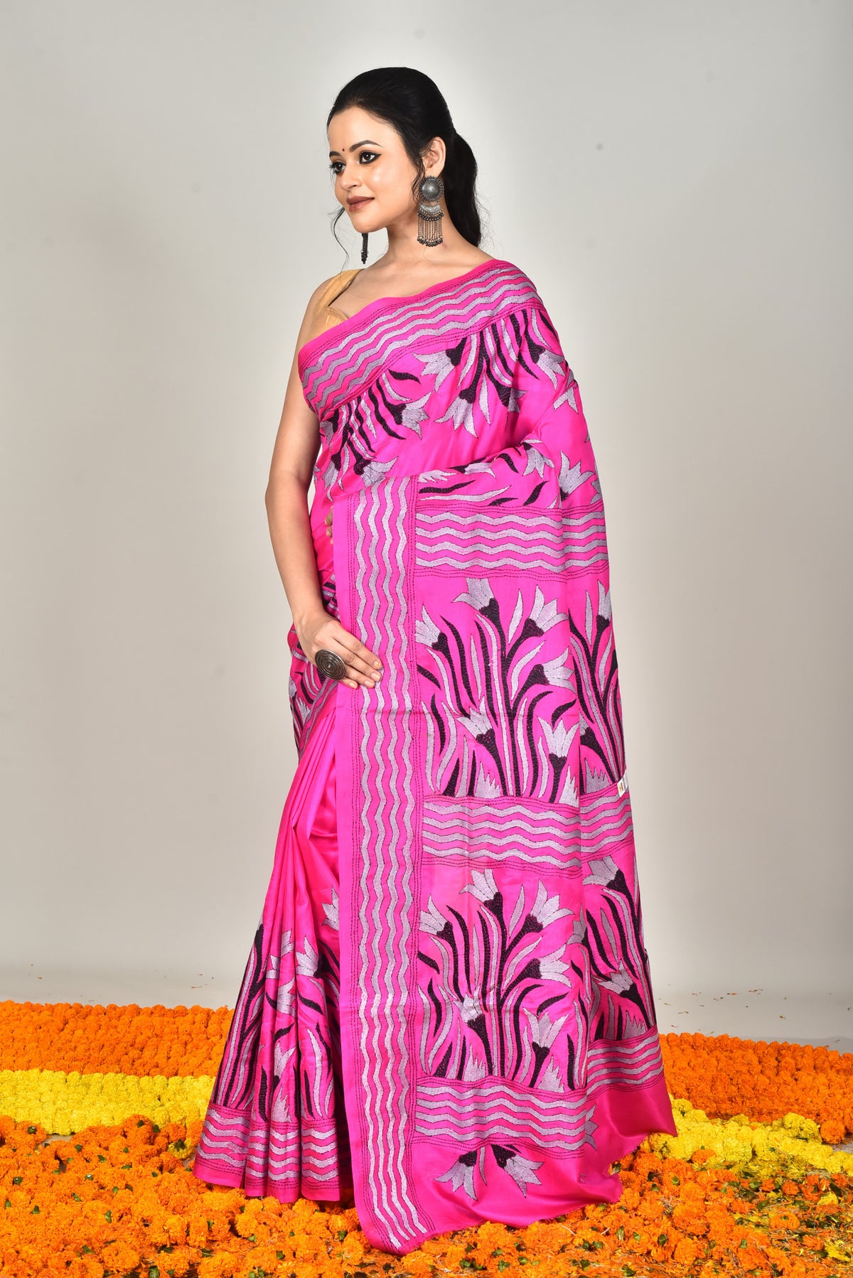 BANGALORE SILK  KANTHA SAREE