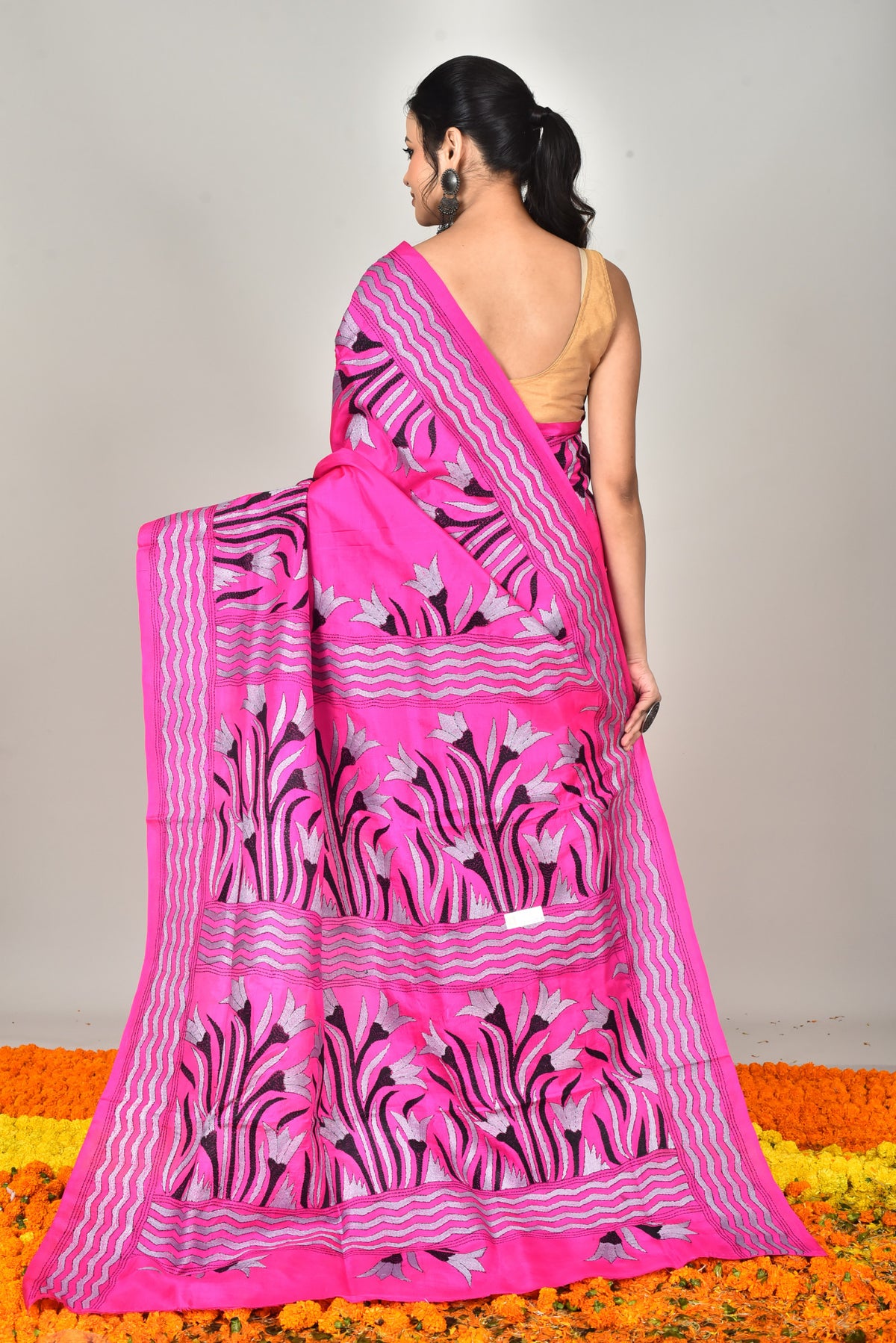 BANGALORE SILK  KANTHA SAREE