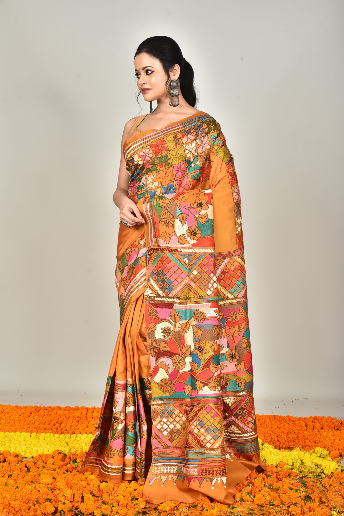 BANGALORE SILK  KANTHA SAREE