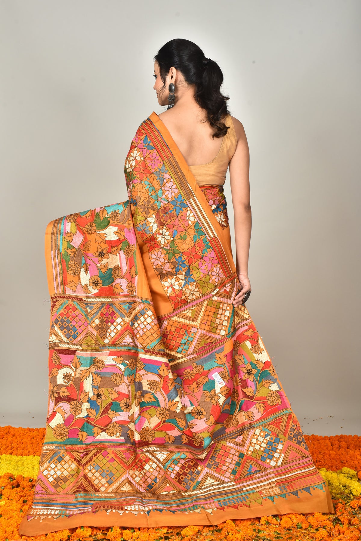 BANGALORE SILK  KANTHA SAREE