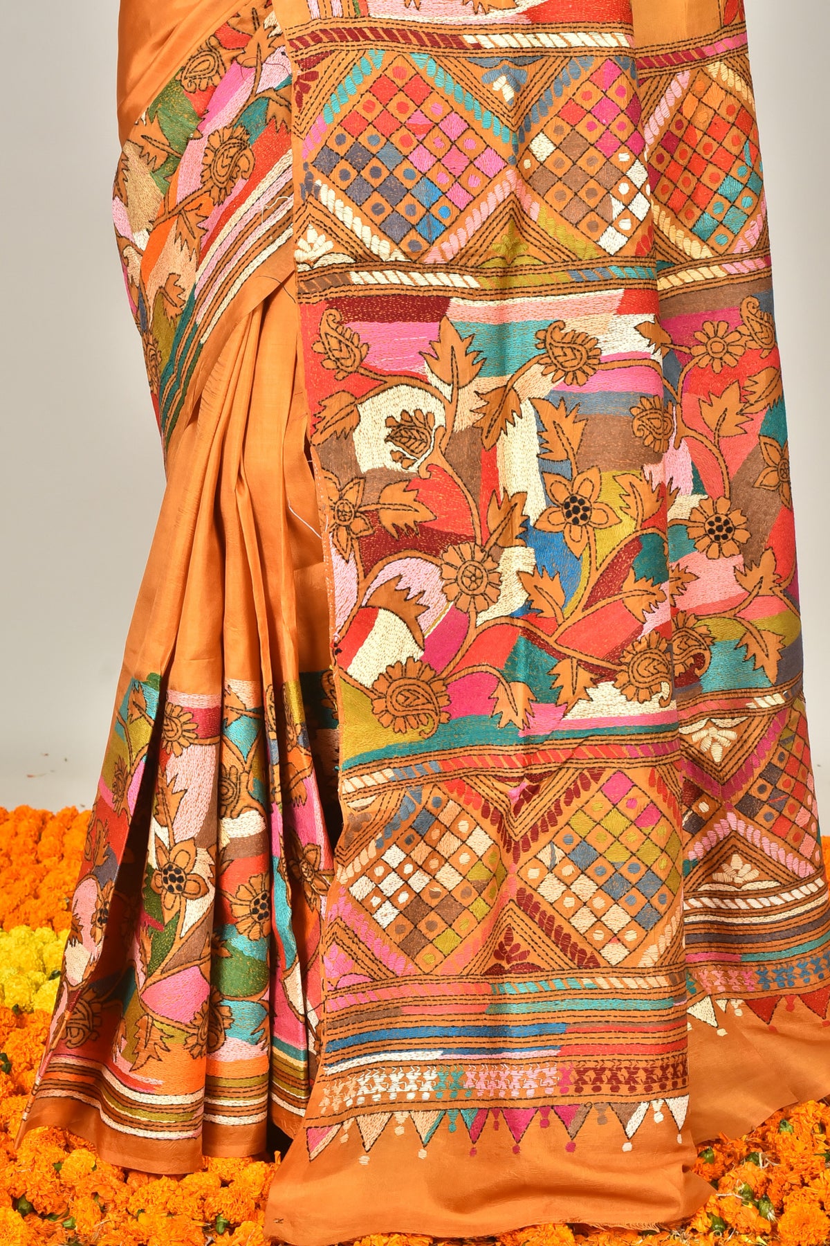 BANGALORE SILK  KANTHA SAREE