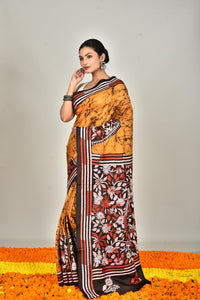 BANGALORE SILK BATIK KANTHA SAREE