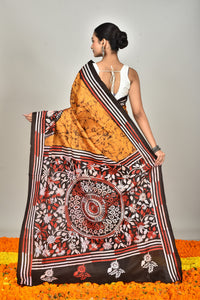 BANGALORE SILK BATIK KANTHA SAREE