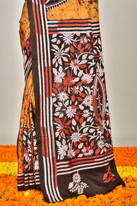 BANGALORE SILK BATIK KANTHA SAREE