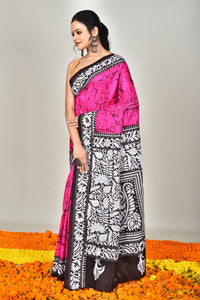 BANGALORE SILK BATIK KANTHA SAREE