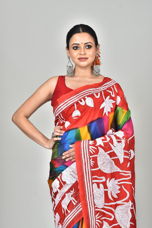 BANGALORE SILK DIY KANTHA SAREE