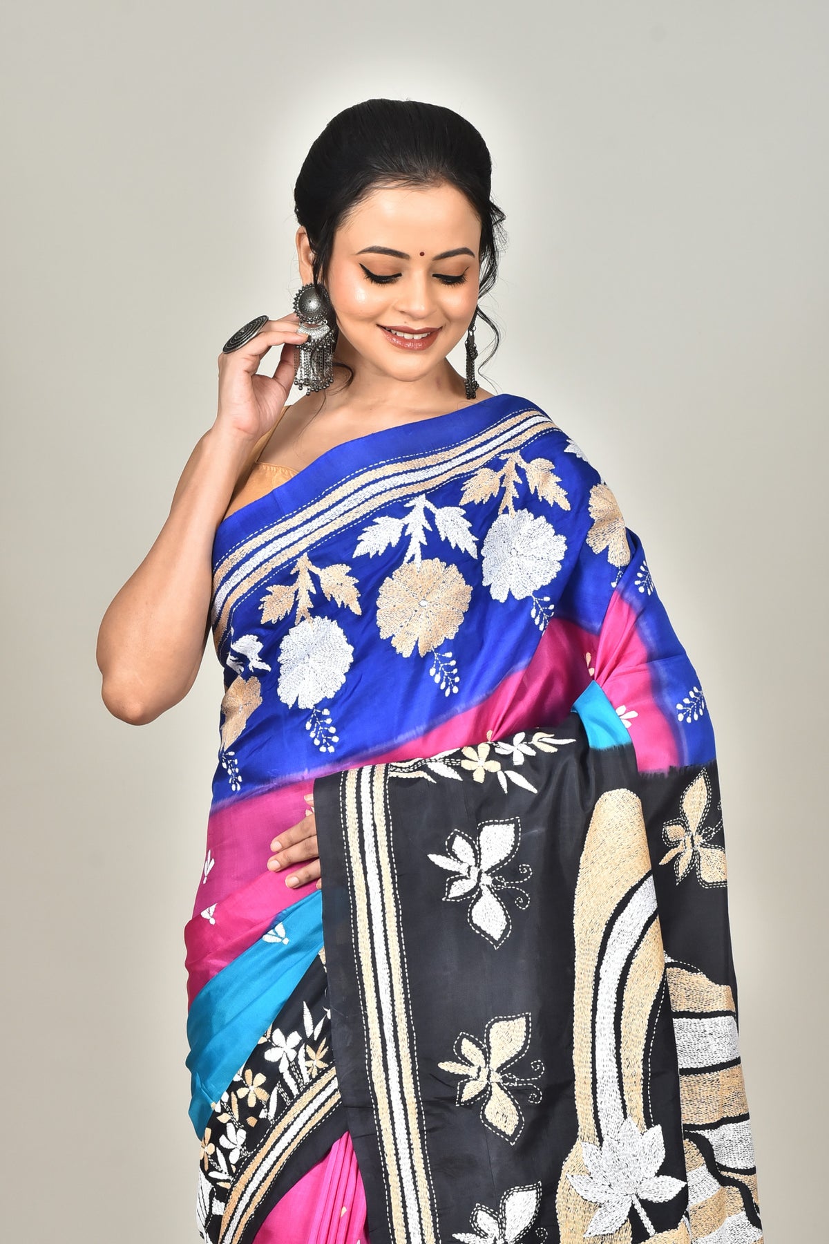 BANGALORE SILK DIY KANTHA SAREE