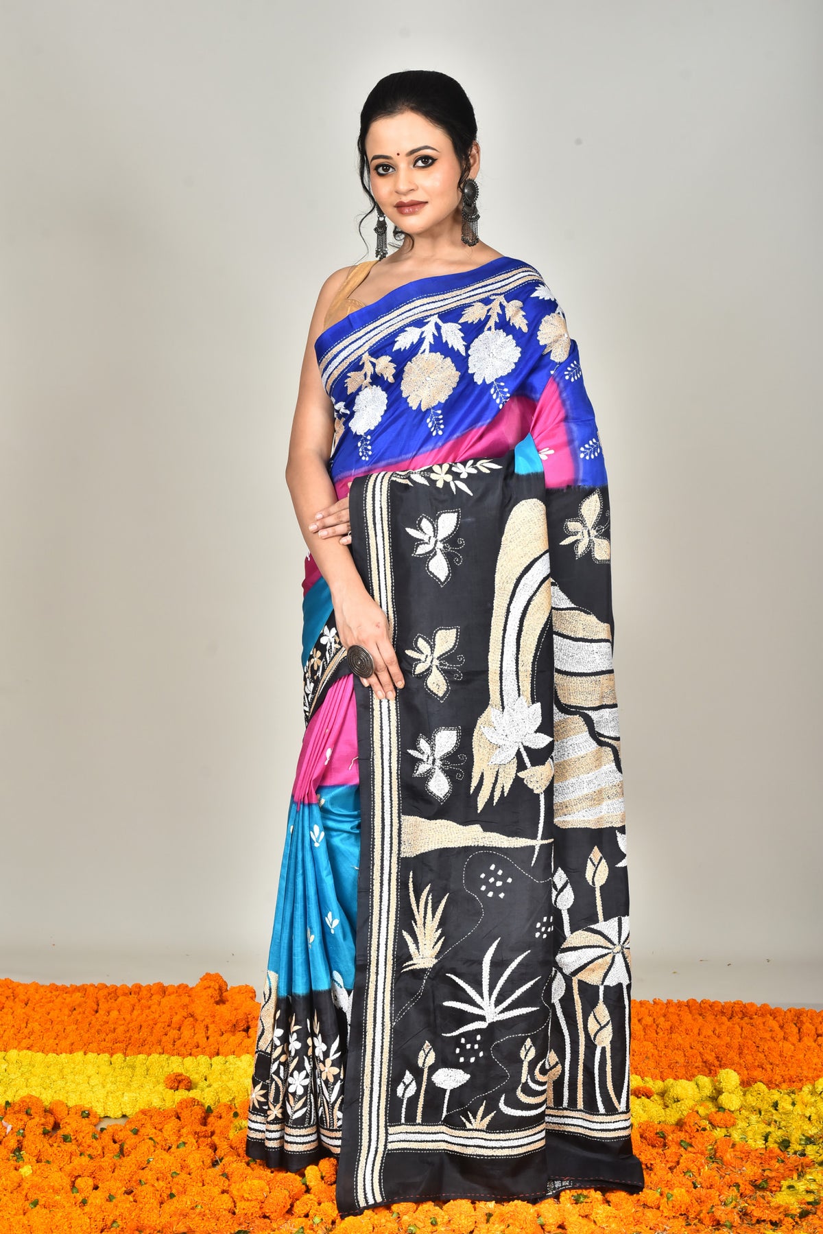 BANGALORE SILK DIY KANTHA SAREE