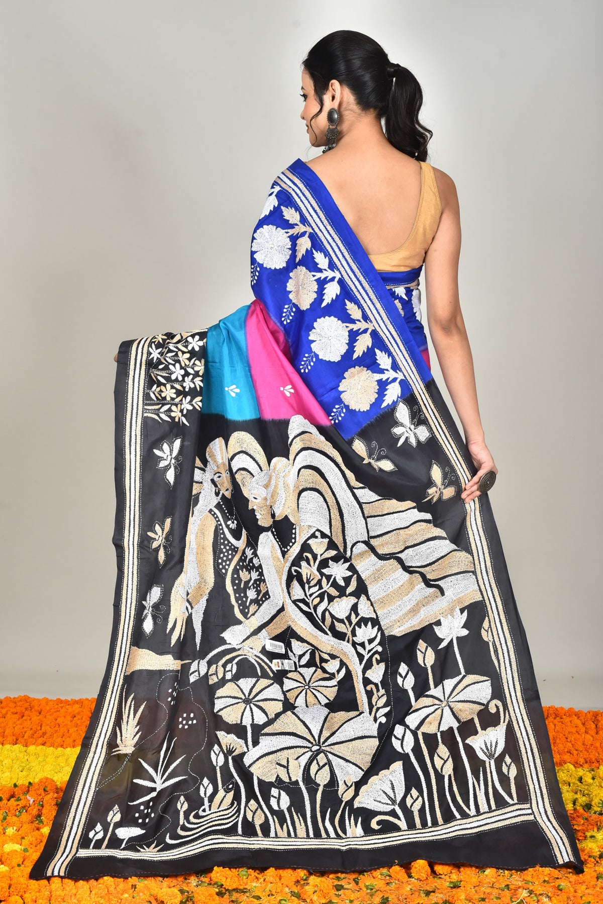 BANGALORE SILK DIY KANTHA SAREE